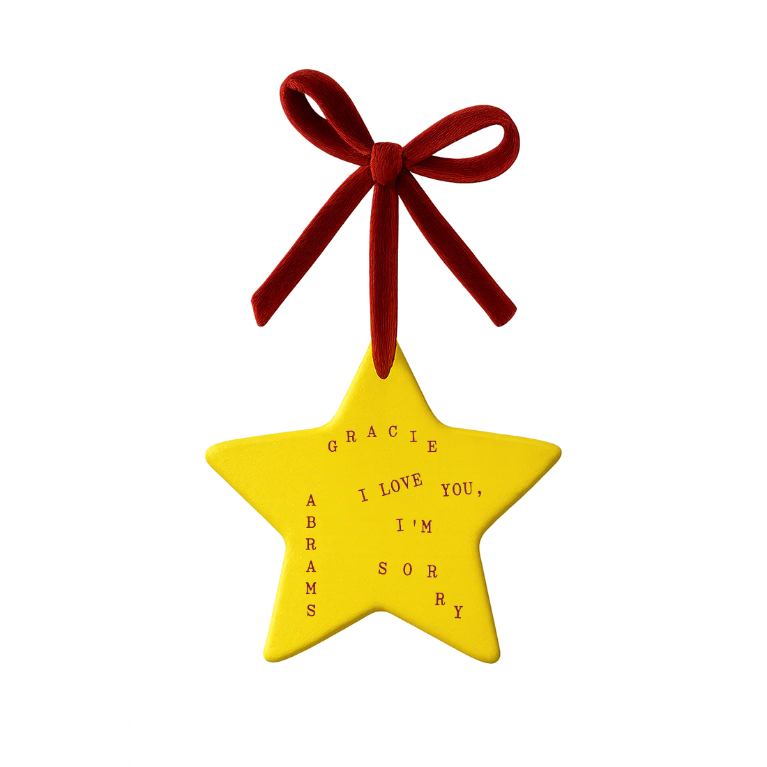 I Love You, I’m Sorry Ceramic Star Ornament - Image 2