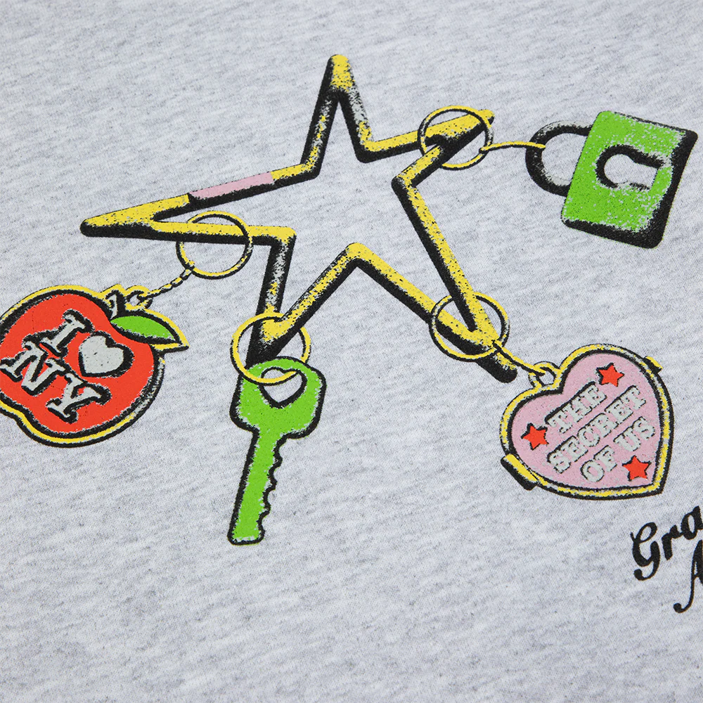 New York Apple Charm Popup Grey Hoodie - Image 2